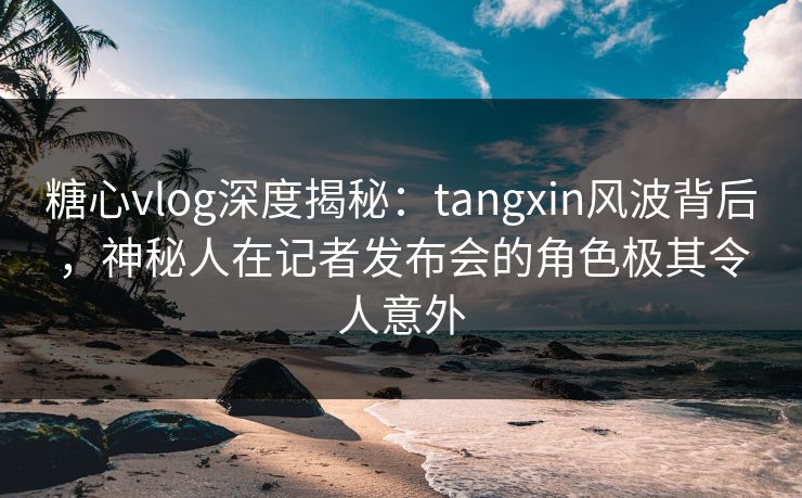 糖心vlog深度揭秘：tangxin风波背后，神秘人在记者发布会的角色极其令人意外
